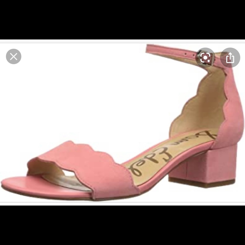 SAM EDELMAN Scalloped Heels Pink Coral 7